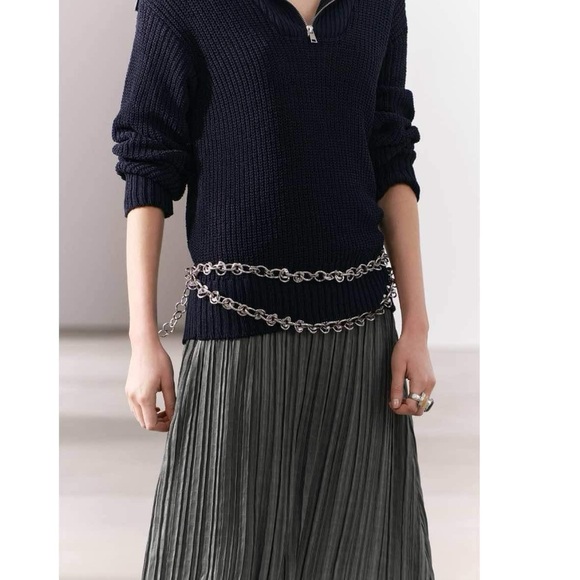 NWT Zara Woman Accessories HEWN LINK BELT Size 32 - Picture 2 of 10